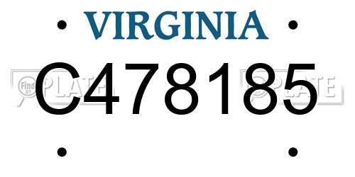 C478185 Virginia License Plate