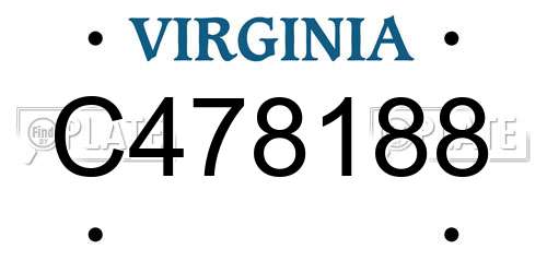C478188 Virginia License Plate