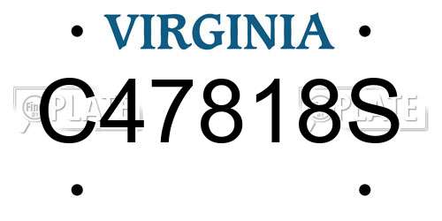 C47818S Virginia License Plate