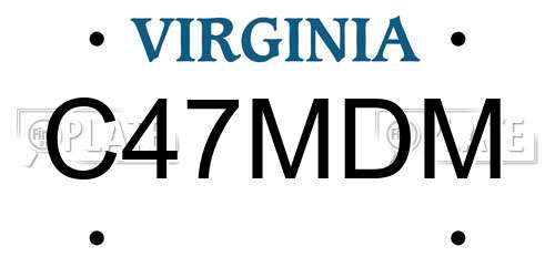 C47MDM Virginia License Plate