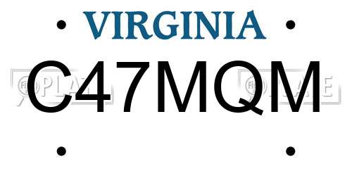 C47MQM Virginia License Plate