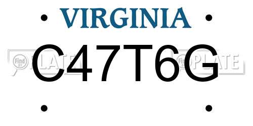 C47T6G Virginia License Plate
