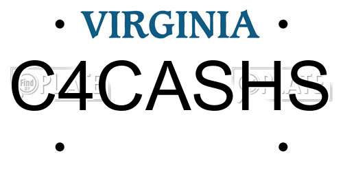 C4CASHS Virginia License Plate