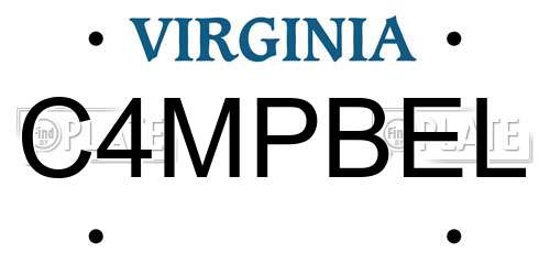 C4MPBEL Virginia License Plate