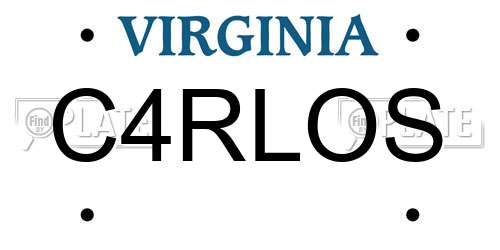 C4RLOS Virginia License Plate