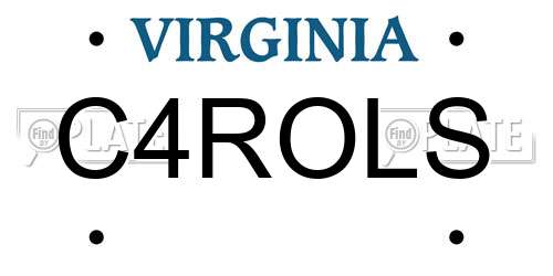 C4ROLS Virginia License Plate