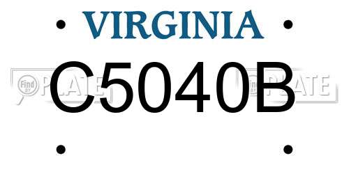 C5040B Virginia License Plate