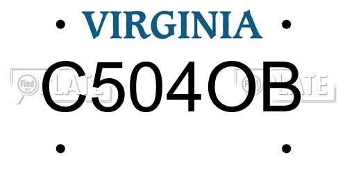 C504OB Virginia License Plate