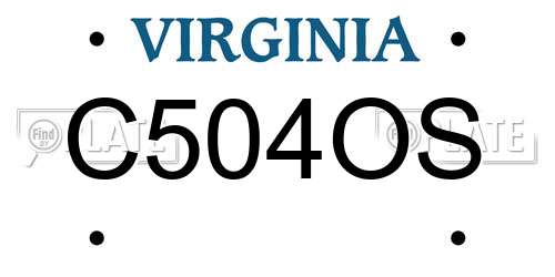 C504OS Virginia License Plate