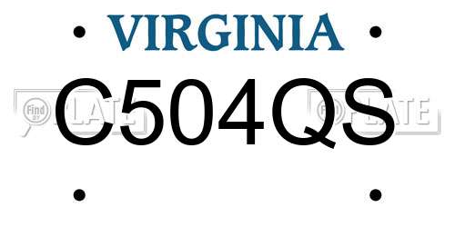 C504QS Virginia License Plate
