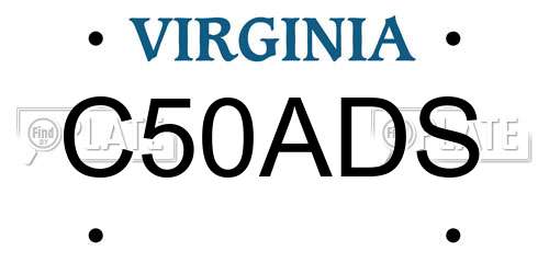 C50ADS Virginia License Plate