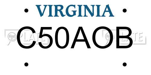 C50AOB Virginia License Plate
