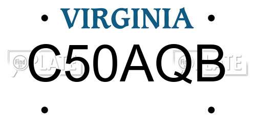 C50AQB Virginia License Plate
