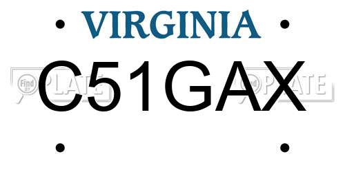 C51GAX Virginia License Plate