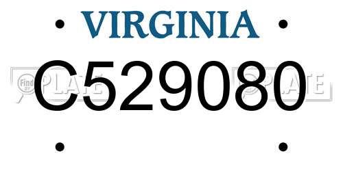 C529080 Virginia License Plate