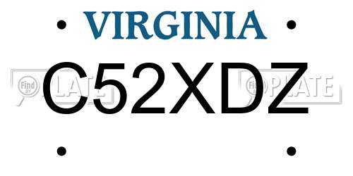 C52XDZ Virginia License Plate