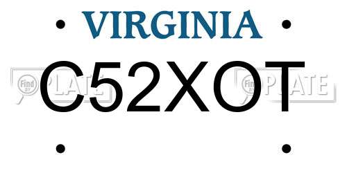 C52XOT Virginia License Plate