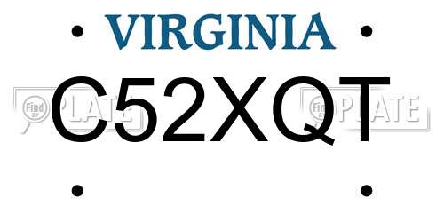 C52XQT Virginia License Plate