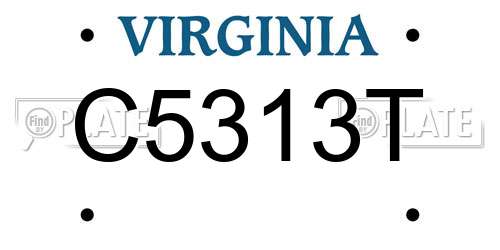 C5313T Virginia License Plate