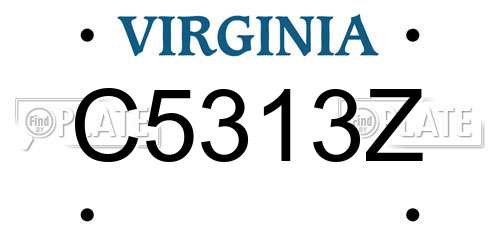 C5313Z Virginia License Plate
