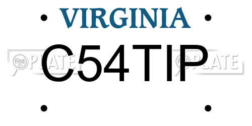 C54TIP Virginia License Plate