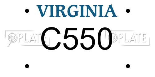 C550 Virginia License Plate