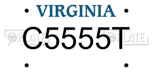 C5555T Virginia License Plate