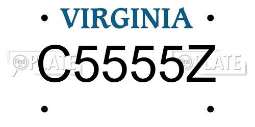 C5555Z Virginia License Plate