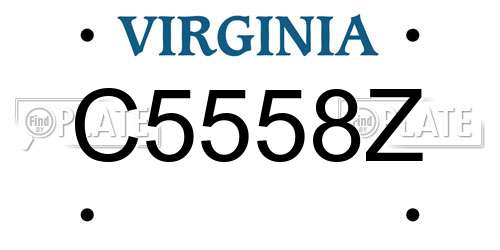 C5558Z Virginia License Plate