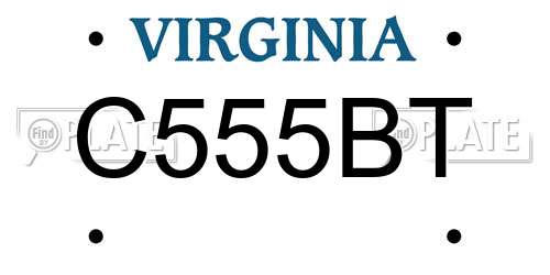 C555BT Virginia License Plate