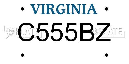 C555BZ Virginia License Plate