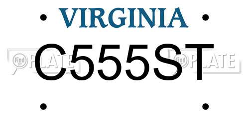C555ST Virginia License Plate