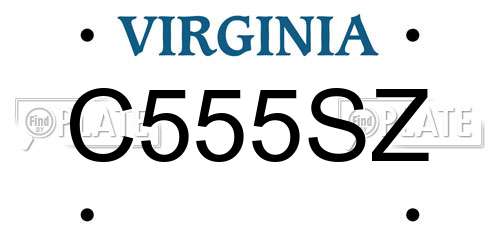 C555SZ Virginia License Plate