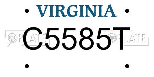 C5585T Virginia License Plate