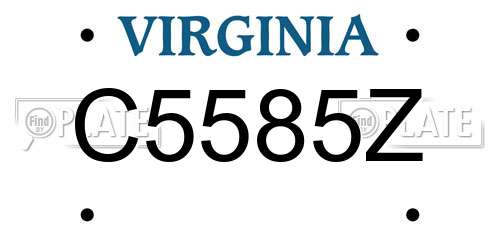 C5585Z Virginia License Plate