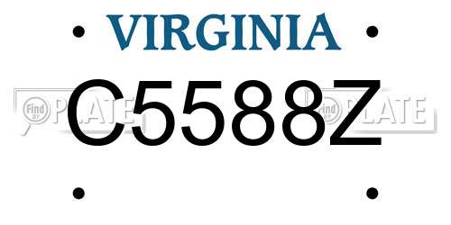 C5588Z Virginia License Plate