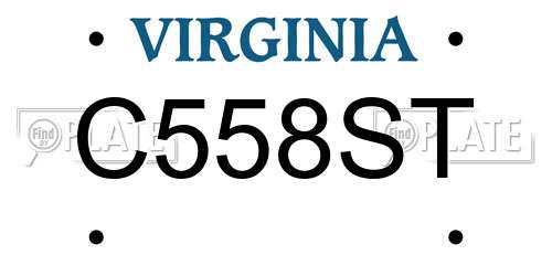 C558ST Virginia License Plate