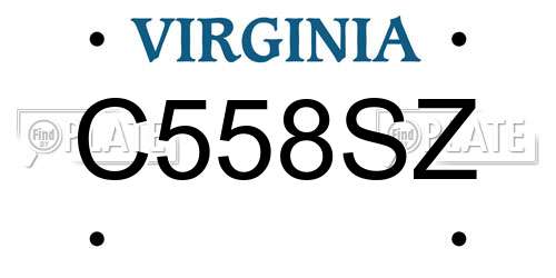 C558SZ Virginia License Plate