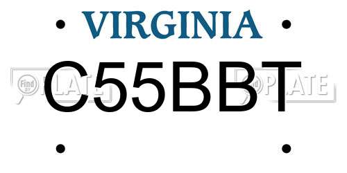 C55BBT Virginia License Plate