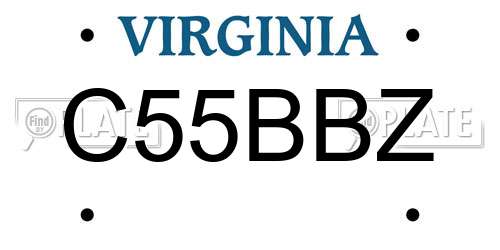 C55BBZ Virginia License Plate