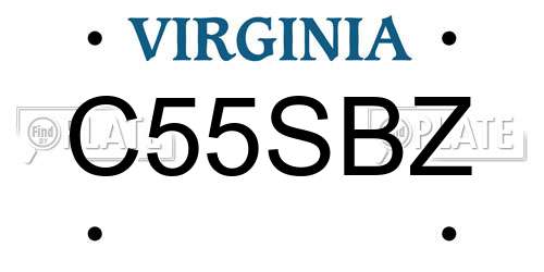 C55SBZ Virginia License Plate
