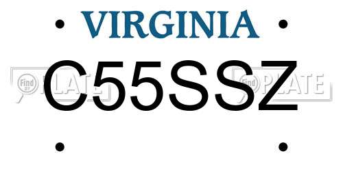 C55SSZ Virginia License Plate