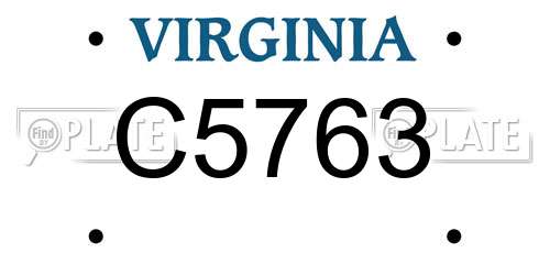C5763 Virginia License Plate