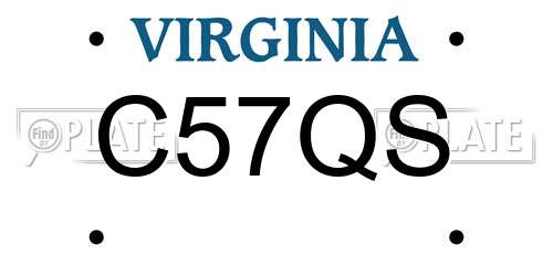 C57QS Virginia License Plate
