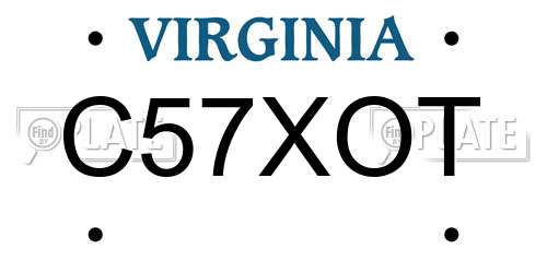 C57XOT Virginia License Plate