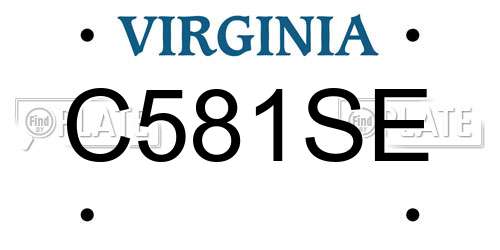C581SE Virginia License Plate