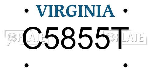 C5855T Virginia License Plate