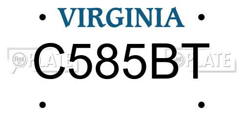 C585BT Virginia License Plate