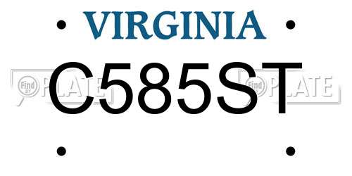 C585ST Virginia License Plate