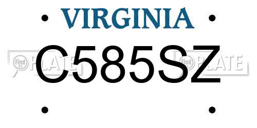 C585SZ Virginia License Plate